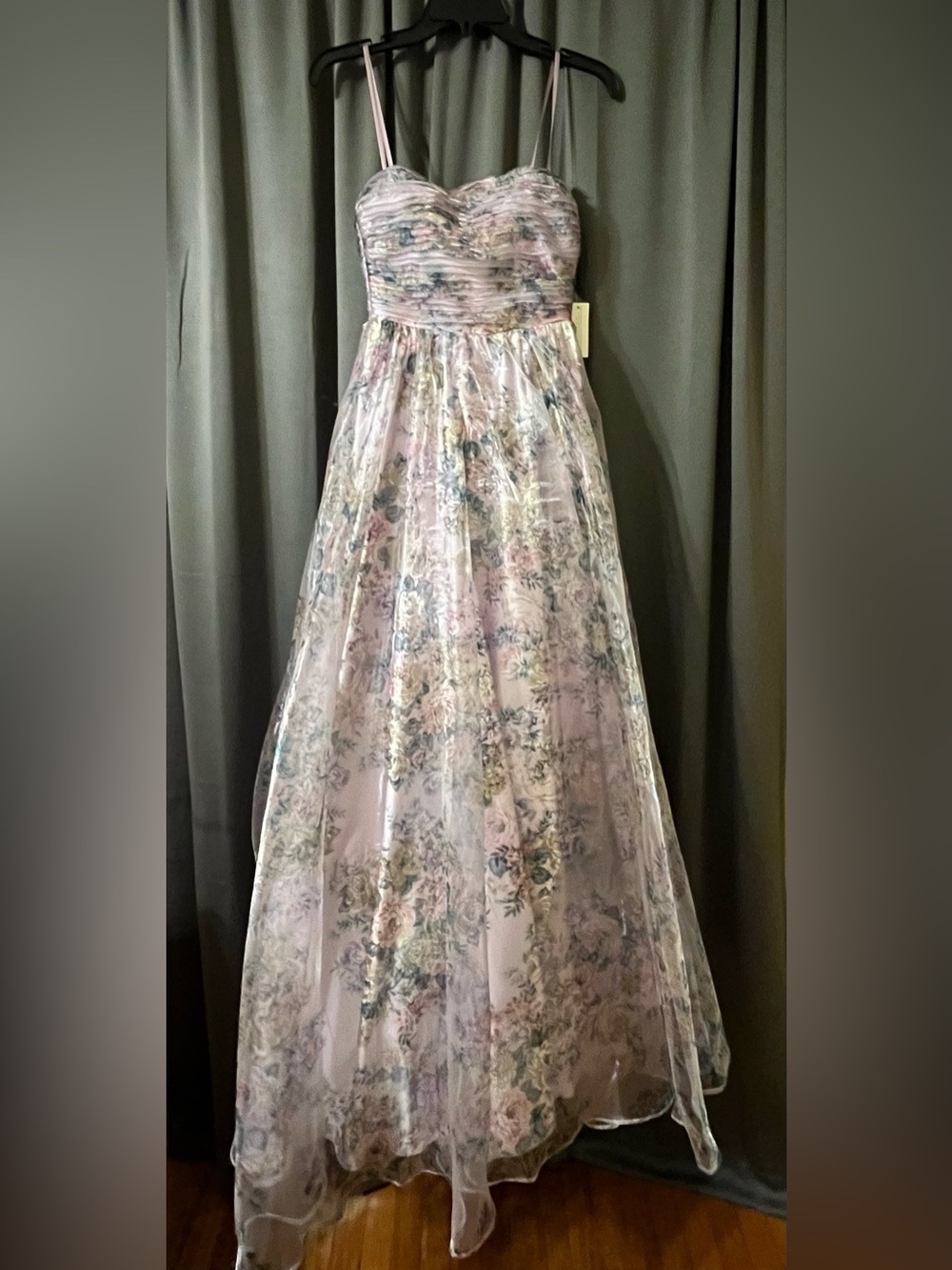 Floral Pink Tulle A-Line Skirt